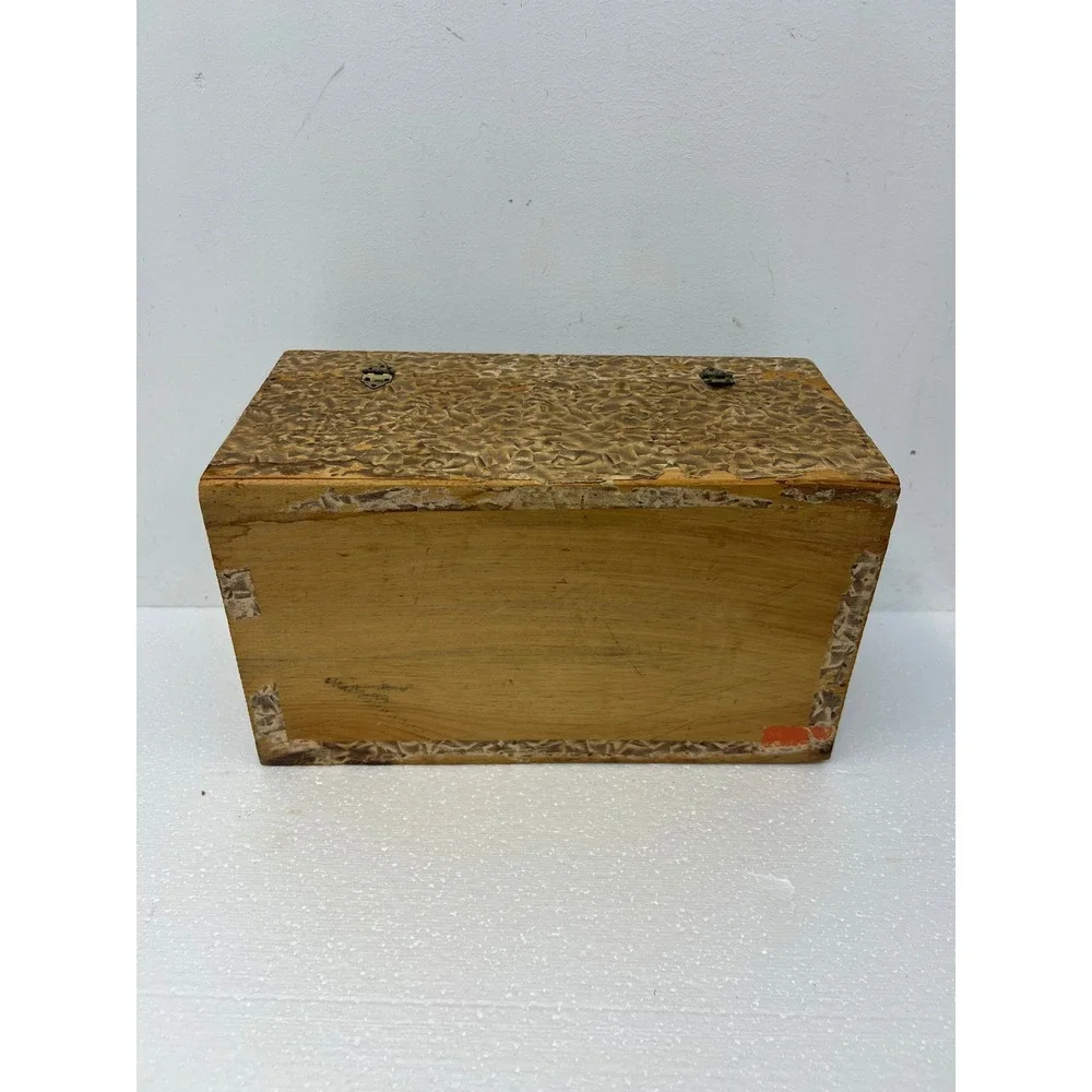 Wood Dollhouse Steamer Trunk Miniature Antique Storage Box Chest SALESMAN SAMPLE